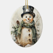 Snowman Kerstmis Keramisch Ornament (Rechts)
