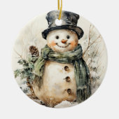Snowman Kerstmis Keramisch Ornament (Voorkant)