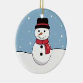Snowman Kerstmis Keramisch Ornament (Rechts)