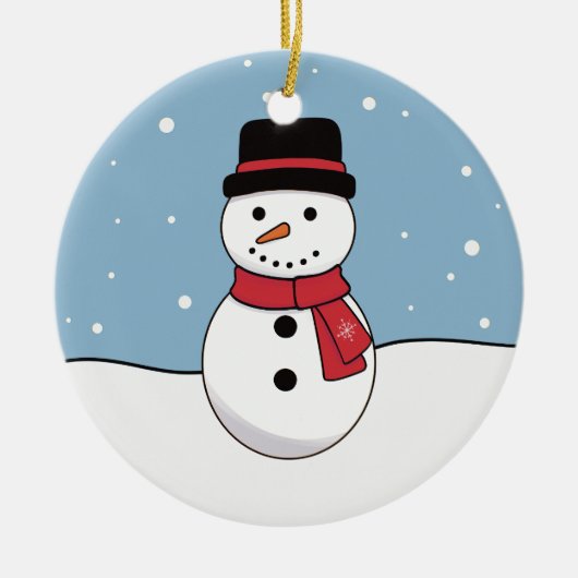 Snowman Kerstmis Keramisch Ornament (Voorkant)