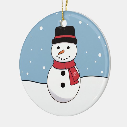Snowman Kerstmis Keramisch Ornament (Links)