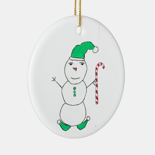 Snowman Kerstmis Keramisch Ornament (Rechts)