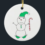 Snowman Kerstmis Keramisch Ornament<br><div class="desc">Snowman</div>