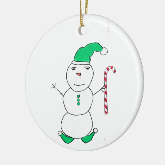 Snowman Kerstmis Keramisch Ornament (Links)