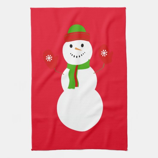 Snowman Kerstmis Kitchen Towel Theedoek (Verticaal)