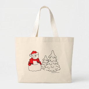 Snowman Kerstmis Klassic Bag Grote Tote Bag