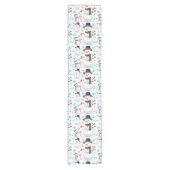 Snowman Kerstmis Korte Tafelloper (Voorkant)