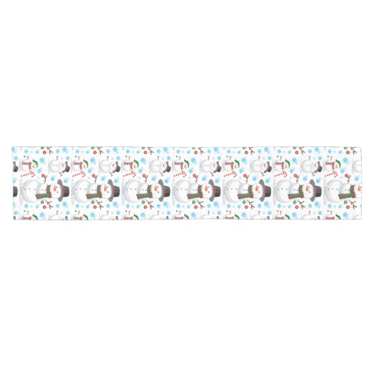 Snowman Kerstmis Korte Tafelloper (Horizontaal)