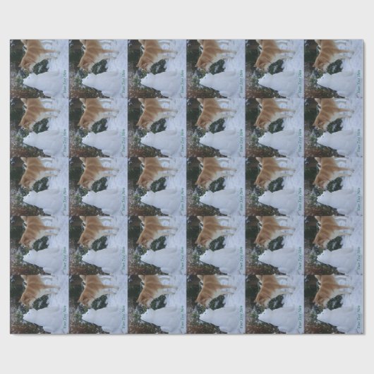 snowman - kerstmis kus cadeaupapier (Vlak)