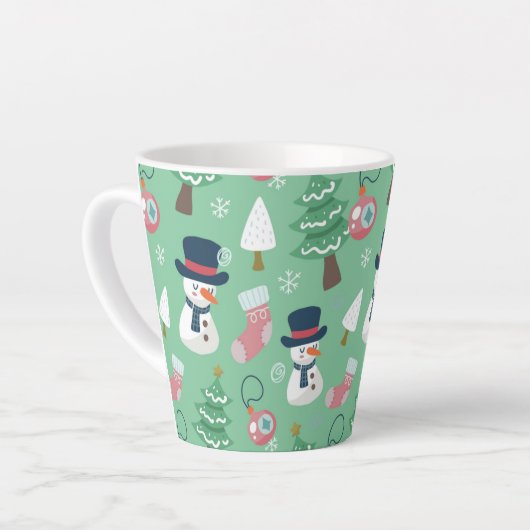 Snowman Kerstmis latte Mok (Linkerhoek)