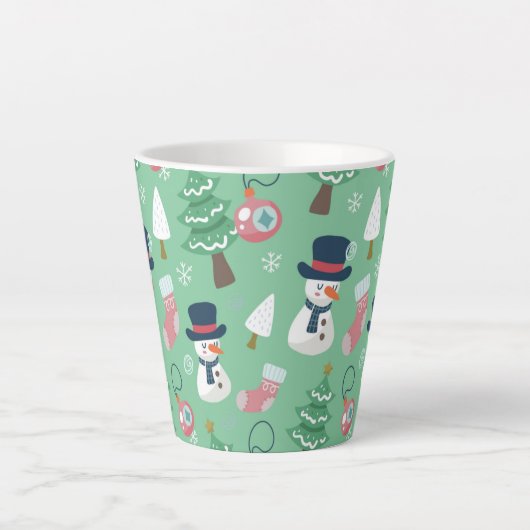 Snowman Kerstmis latte Mok (Voorkant)