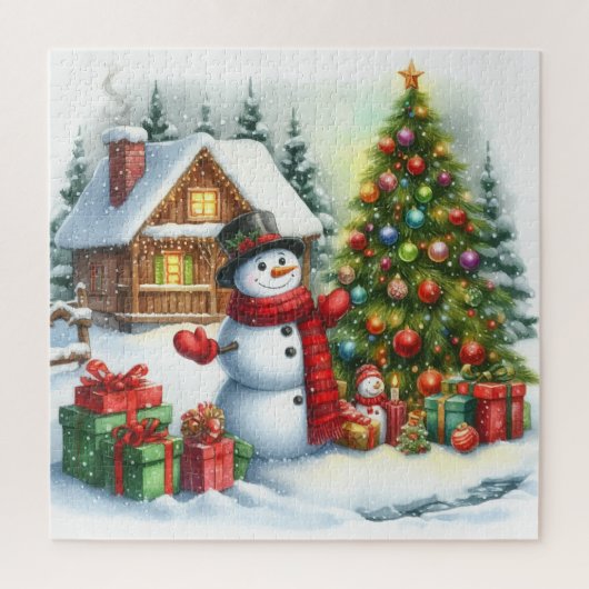 Snowman Kerstmis Legpuzzel (Verticaal)