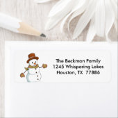 Snowman Kerstmis mailing labels (Insitu)