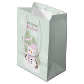 Snowman Kerstmis Medium Cadeauzakje (Achterkant Gekanteld)