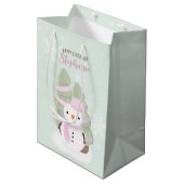 Snowman Kerstmis Medium Cadeauzakje (Voorkant Gekanteld)
