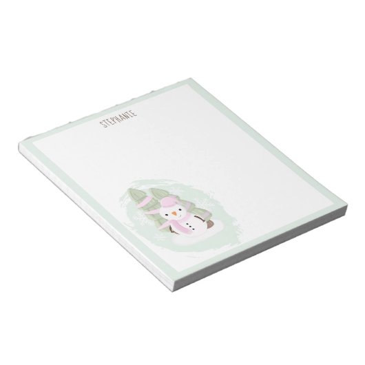 Snowman Kerstmis Notitieblok (Schuin)