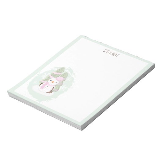 Snowman Kerstmis Notitieblok (Linkerzijde)