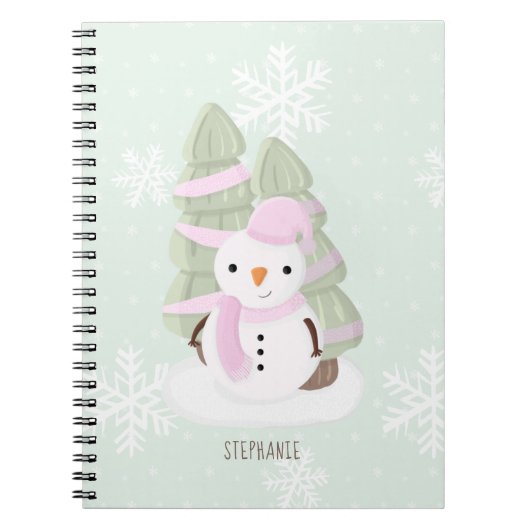 Snowman Kerstmis Notitieboek (Voorkant)