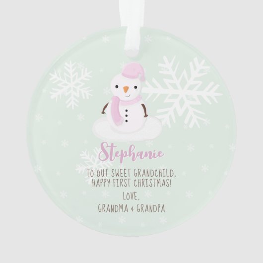 Snowman Kerstmis Ornament (achterkant)