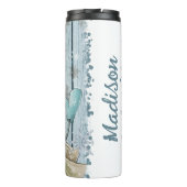 Snowman Kerstmis personaliseren Thermosbeker (Achterkant)