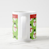 Snowman Kerstmis Persoonlijke naam Ernstige koffie Grote Koffiekop (Achterkant)