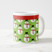 Snowman Kerstmis Persoonlijke naam Ernstige koffie Grote Koffiekop (Voorkant rechts)
