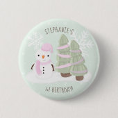 Snowman Kerstmis Ronde Button 5,7 Cm (Voorkant)
