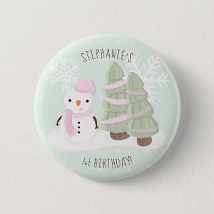 Snowman Kerstmis Ronde Button 5,7 Cm