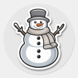 Snowman Kerstmis Ronde Sticker