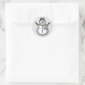 Snowman Kerstmis Ronde Sticker (Tas)