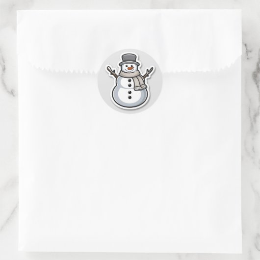 Snowman Kerstmis Ronde Sticker (Tas)