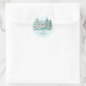 Snowman Kerstmis Ronde Sticker (Tas)