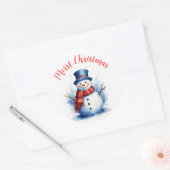 Snowman Kerstmis Ronde Sticker (Envelop)