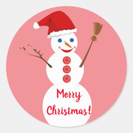 Snowman Kerstmis Ronde Sticker