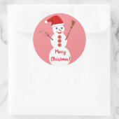 Snowman Kerstmis Ronde Sticker (Tas)
