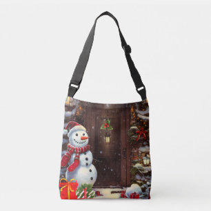 Snowman Kerstmis Scene Crossbody Tas