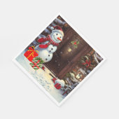 Snowman Kerstmis Scene Servet (Hoek)