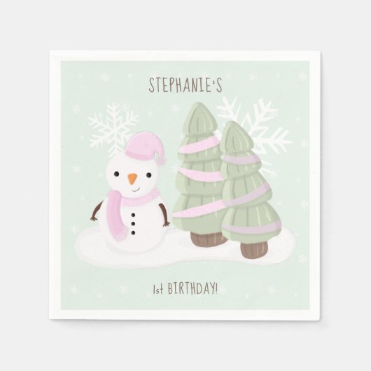 Snowman Kerstmis Servet (Voorkant)