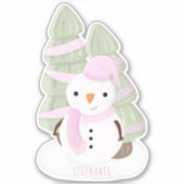 Snowman Kerstmis Sticker (Voorkant)