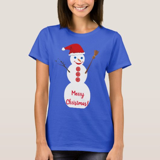 Snowman Kerstmis T-shirt (Voorkant)