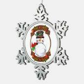 Snowman Kerstmis Tin Sneeuwvlok Ornament (Rechts)
