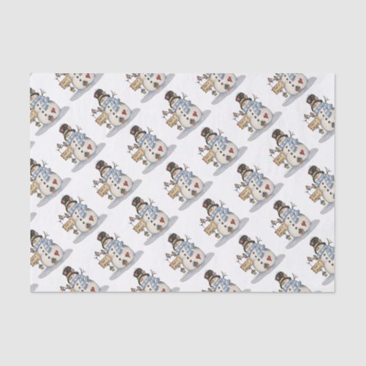 Snowman Kerstmis Tissuepapier (Voorkant)