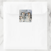Snowman Kerstmis Vierkante Sticker (Tas)