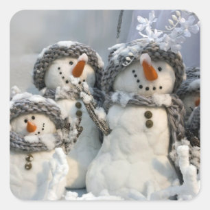 Snowman Kerstmis Vierkante Sticker