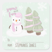Snowman Kerstmis Vierkante Sticker (Voorkant)