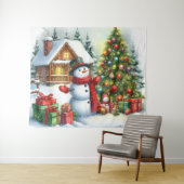 Snowman Kerstmis Wandkleed (In Situ (horizontaal))