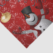 Snowman Kerstmis Weesboom rood wit geloven Tissuepapier (Detail)