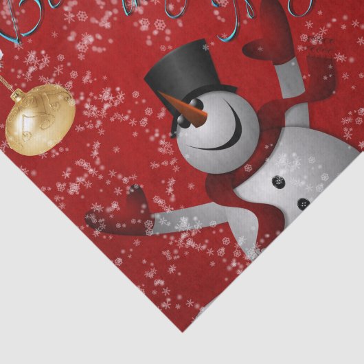 Snowman Kerstmis Weesboom rood wit geloven Tissuepapier (Detail)