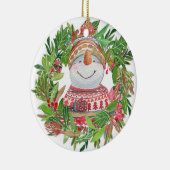 Snowman Kerstmis Wreath Ornament (Rechts)