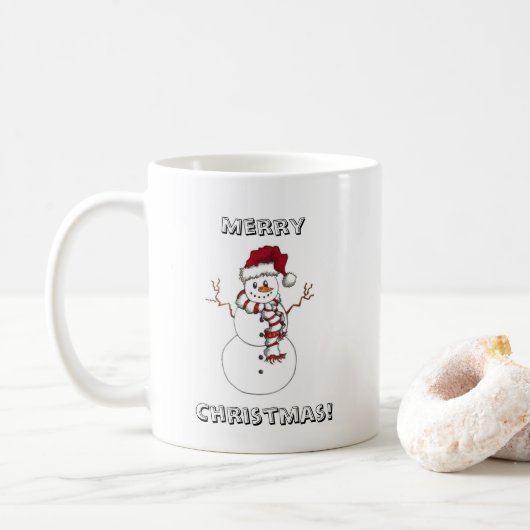 Snowman-kerstMok Koffiemok (Met donut)